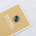 DIY jewelry accessory with oval teal gemstone in 18K gold plated vintage frame - 19# Deep Sky Blue Oval Shape