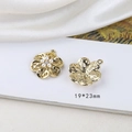 Detailansicht eines Blumenanhängers mit Perlen und Strasssteinen in Größe 19x23mm - Perle Blume (D0577)