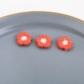 Set di tre fiori lavorati a maglia rosa e arancio per accessori per capelli fai-da-te - Rosso Arancio