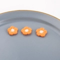 Driedelige set oranje-witte geborduurde bloemenpatches voor DIY-sieraden en accessoires - Oranjegeel