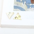 Goldener Mount Fuji Emaille Anhänger mit Kirschblüten und Strass für DIY Schmuck - 6# Strass Geometrisch Hellgrün