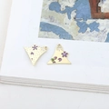 Japanischer Sakura Fidschi Anhänger aus Emaille mit Strasssteinen für DIY Schmuck - 7# Strass Geometrisch Lila