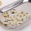 Pendientes de aro en C chapados en oro de 18K y accesorios de joyería DIY en bandeja plata - Ganchos para Pendientes Ovalados (2#)