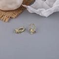 Macro detail of gold-plated alloy earring charms with rhinestones and DIY hanging loop - Rhinestone Oval Style (8#)