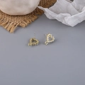 Detail of heart-shaped pearl earrings accessory with gold plating and hanging loop - Pearl Heart Style (12#)