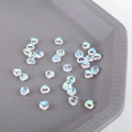 Mini irisierende Glasperlen in Herzform mit buntem Glitzer-Finish für DIY-Schmuck - Iridescent White Green Glow