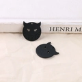 Macro detail of matte black alloy devil face charms for DIY jewelry making and crafts - Black Ghost Face