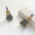 Ethnic style woven tassel charms in beige and blue for DIY bags and car hanging accessories - 28# Unit Price