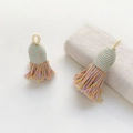 Handmade woven macaron tassel pendant with colorful fringe for DIY crafts and bag decor - Style 33