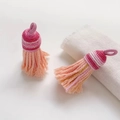 Pink and orange woven ethnic tassel pendant with gold thread detail for DIY crafts - 38# Unit Price