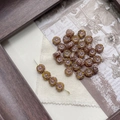Macro view of vintage Picasso style glass flower beads for DIY jewelry making - 12# 5-Petal Flower - Yellow Coffee