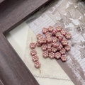 Macro shot of pink Czech glass flower beads with gold edges for DIY jewelry making - 1# 6-Petal Flower - Pink Gold-Edged