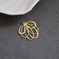 Macro detail of gold-plated layered fan pendant with textured hammered finish for DIY jewelry - Layered Hammered Ring Style (1#)