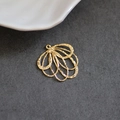 Golden multi-loop fan shaped charm pendant with hammered texture for jewelry making - Layered Hammered Ring Style (1#)