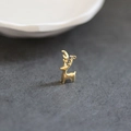 Three-dimensional golden elk deer pendant accessory with detailed antlers for DIY jewelry - Stereo Reindeer Deer Style (4#)
