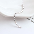 Minimalist silver flat bead chain earrings material in 18K gold plated copper finish - Platinum