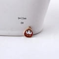 Gedetailleerd beeld van de 9x12mm Daruma-bedel van legering voor DIY-sieraden maken - Daruma (8#)