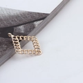 Close-up of golden diamond-shaped curb chain link pendant for DIY jewelry making projects - Rhombus Chain Style (2#)