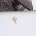 Detailed view of golden alloy bamboo leaf connector charm for DIY jewelry making - Bamboo Leaf Connector Style (12#)
