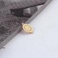 Detail of golden mandala style hollow lace circular charm connector for DIY jewelry - Mandala Circle Style (13#)
