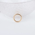 Detailansicht eines polierten goldenen geometrischen Ohrring-Anhängers mit glatter Oberfläche - Minimalistischer glatter Kreisring (5#)