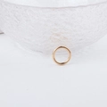 Polished gold minimalist round ring accessory next to a textured glass bowl - Minimalist Polished Plain Ring (7#)