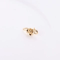 Detailed view of gold-plated flower earring hook with intricate layered petal design - Style 1 (YYR007)