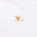 Detailed view of gold-plated flower-shaped stud earring base with loop for DIY jewelry - Style 2 (YYR007)