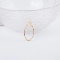 Close-up of golden oval alloy frame pendant for DIY jewelry making on white background - Gold Oval Wire Frame Pendant (13#)