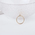 Minimalist golden geometric round pendant frame for DIY jewelry making on white background - Round Blank Frame Pendant (15#)