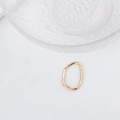 Detail of irregular wave gold alloy ring with unique hammered texture on white surface - Irregular Handmade Texture Ring (17#)