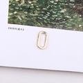 Detailed view of oval gold metal pendant accessories for DIY jewelry making - Polished One-piece Closed Oval Ring (10#)