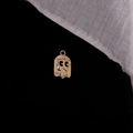 Detail of vintage gold coin pendant with portrait relief and S925 sterling silver stamp - Hollow Portrait Rectangular Block (6#)