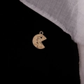 Detailed view of a vintage gold alloy coin pendant with an embossed portrait and 1974 text - Damaged Coin Portrait (8#)