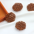 Set of four circular dark wood woven bead pendants for DIY summer earring jewelry crafting - 1# 41mm Round Disc / Brown
