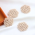 Handmade light wood bead woven circular pendant for summer DIY jewelry earring crafts - 1# 41mm Round Disc / Natural Wood Color
