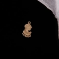 Macro shot of gold vintage cameo coin pendant with multiple hanging holes for DIY jewelry - Matte Gold Profile Charm (18#)
