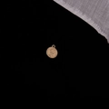 Macro detail of a vintage gold alloy coin pendant featuring a queen portrait relief - Matte Gold Queen Head (23#)