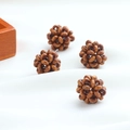 Deep brown wooden woven bead spheres for DIY handmade jewelry and earrings - 3# 18mm Round Ball / Brown