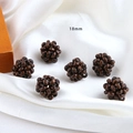 Dark brown 18mm hand-woven wooden bead spheres for DIY summer earring jewelry making - 6# 18mm / Brown