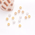 Polished 14K gold and silver lantern spacer beads for DIY bracelet jewelry making - 3.5mm Snowflake Spacer Bead / 14K Gold