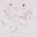 DIY flat pad earring posts in silver finish, multiple sizes for handmade jewelry making - 4mm / Silver