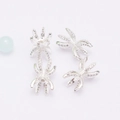 Copriperla micro-pave in argento riempito d'oro 14K per creazione di gioielli - Cappuccio Distanziatore a Sei Artigli / Placcato Argento (Ritenzione del Colore)