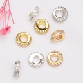Foto macro de cuentas espaciadoras bañadas en oro de 14K con circonitas para joyas - Oro de 14k Color Preservado / Diseño No.2