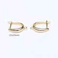 Crochets d'oreilles minimalistes en forme de U plaqués or 14K avec boucles pour bijoux DIY - Or 14K