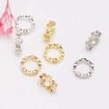 Detalle de cuentas espaciadoras bañadas en oro 14K con circonitas para pulseras DIY - Diseño No.6