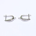 Dormeuses classiques plaquées argent avec anneau fermé pour la création de bijoux DIY - Or blanc