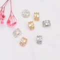 Dettaglio di perline in oro 14K con zirconi per la creazione di gioielli fai-da-te - Cilindro a Foro Largo con Micro-Pavé di Zirconia (Stile #6)