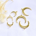Polished 14K gold plated crescent moon charms in various sizes for DIY jewelry making - Small (8x11mm) / 18k Gold Color Preserved