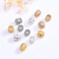 Détails de perles d'espacement ajourées plaquées or 14K avec zircons pour bijoux DIY - Zircone Rose